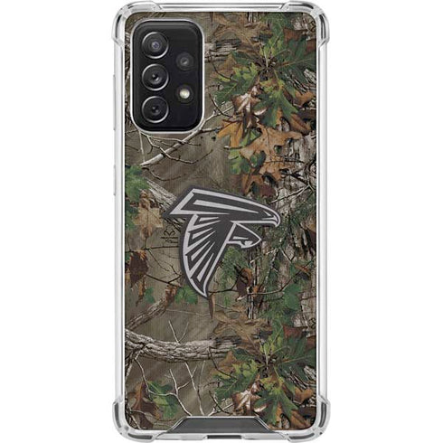 NFL Atlanta Falcons Realtree Xtra Green Camo Galaxy A72 5G Clear Case